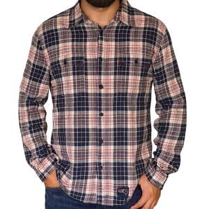 Mens XXL NFL Patriots Plaid Flannel Shirt by Levi's Red and Blue